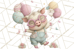 Farm Animals Dance Party Clipart, Dancing Cow Pig Sheep Png Product Image 2