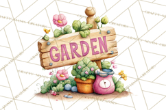 Farm Animals Gardening Clipart PNG, Garden Farm Animals Product Image 2