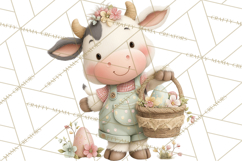Easter Farm Animals Clipart PNG, Farm Animals Easter Eggs Product Image 2