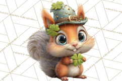 Lucky Animals Clipart, St. Patrick’s Day PNG, Cute Shamrock Product Image 2