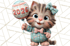 Cute New Year Clipart, Cartoon Animal New Year PNG Product Image 3