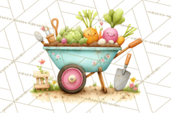 Farm Animals Gardening Clipart PNG, Garden Farm Animals Product Image 5