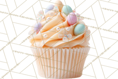 Easter Cupcakes Clipart, Pastel Easter Desserts, Bakery Png Product Image 5