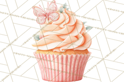 Easter Cupcakes Clipart, Pastel Easter Desserts, Bakery Png Product Image 3