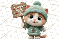 Cute New Year Clipart, Cartoon Animal New Year PNG Product Image 3