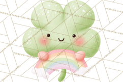 St. Patrick’s Day Clipart, Girly Lucky Shamrock Clip Art PNG Product Image 4