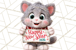 Cute New Year Clipart, Cartoon Animal New Year PNG Product Image 4