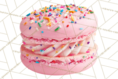 Rainbow Sprinkle Valentine Dessert Clipart PNG Product Image 4