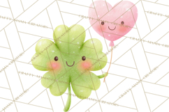 St. Patrick’s Day Clipart, Girly Lucky Shamrock Clip Art PNG Product Image 2