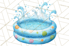 Farm Animals Pool Party Clipart, Summer Farm Animals PNG Product Image 2