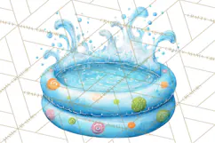Farm Animals Pool Party Clipart, Summer Farm Animals PNG Product Image 2