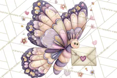 Valentine Butterfly Clipart, Heart Wing PNG Graphics Product Image 2