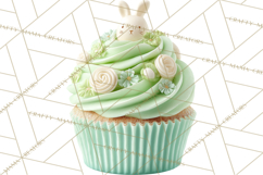 Easter Cupcakes Clipart, Pastel Easter Desserts, Bakery Png Product Image 2