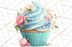 Easter Cupcakes Clipart, Pastel Easter Desserts, Bakery Png Product Image 3