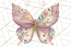 Valentine Butterfly Clipart, Heart Wing PNG Graphics Product Image 4