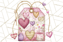 Valentine Tea Party Clipart, Romantic Teapot and Cup PNG Product Image 4