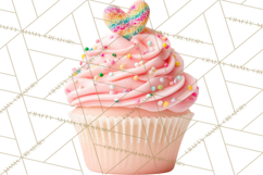 Rainbow Sprinkle Valentine Dessert Clipart PNG Product Image 4