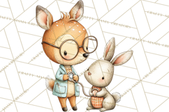 Woodland Animal Doctor Clipart Cute Pediatric Vet PNG Product Image 4