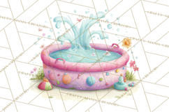 Farm Animals Pool Party Clipart, Summer Farm Animals PNG Product Image 4