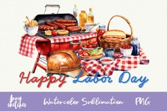 Labor Day Watercolor Clipart Picnic and BBQ PNG Product Image 1
