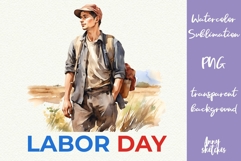 Labor Day Clipart| Watercolor Sublimation Labour day PNG Product Image 1