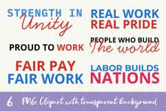 Labor Day Clipart Watercolor Sublimation PNG Labour Day Text Product Image 1