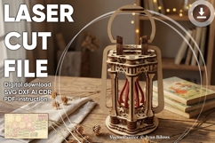 Lantern Lamp -3d SVG laser cut file, Glowforge file Product Image 1