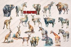 Watercolor Wild Animals - 20 Graphics Product Image 3