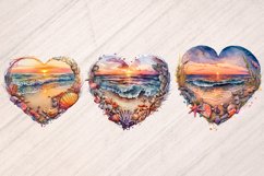12 Heart Beach Sunset Clipart Product Image 2