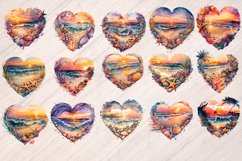 12 Heart Beach Sunset Clipart Product Image 3