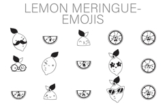 Lemon Meringue Emojis Dingbats Product Image 1