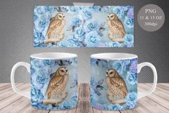 Vintage Owl Mug Sublimation Bundle | 11oz &amp; 15oz Floral Wrap Product Image 2