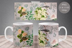 Vintage Flowers Mug Sublimation Bundle | 11oz &amp; 15oz Wrap Product Image 4