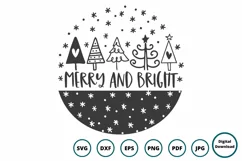 Merry and Bright SVG | Christmas Trees Christmas Sign Cut Fi Product Image 5