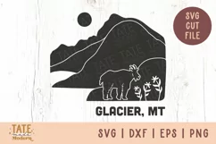 Glacier, MT SVG cut file - Retro national park SVG Product Image 1