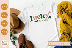 Lucky little lady SVG cut file - St. Patricks day girl shirt Product Image 1