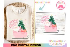 Pink Merry Christmas PNG | Christmas Sublimation Design Product Image 1