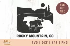 Rocky Mountain CO SVG cut file - Retro national park SVG Product Image 1
