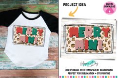 Retro Christmas Leopard Merry Mini Sublimation Design Product Image 1