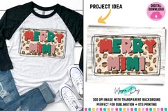 Retro Christmas Leopard Merry Mimi Sublimation Design Product Image 1