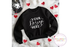 Black Crewneck Valentines Day Mockup Product Image 1