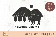 Yellowstone WY SVG cut file - Retro national park SVG Product Image 1