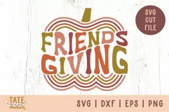 Friendsgiving retro SVG cut file - Pumpkin thanksgiving svg Product Image 1