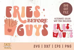 Fries before Guys Retro Valentine SVG cut file Product Image 1