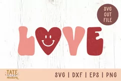 LOVE heart Retro Valentines Day shirt SVG cut file Product Image 1