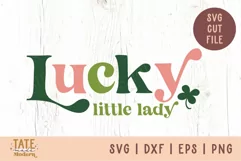 Lucky little lady SVG cut file - St. Patricks day girl shirt Product Image 3