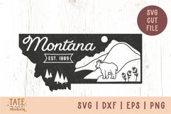 Vintage Montana SVG cut file - Vintage USA state SVG Product Image 1