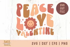 Peace love valentine Retro Valentines Day shirt SVG cut file Product Image 1