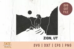 Zion, UT SVG cut file - Retro national park SVG Product Image 1