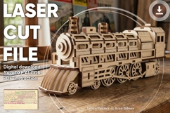 Train Locomotive Engine - laser cut file, 3d puzzle Product Image 1